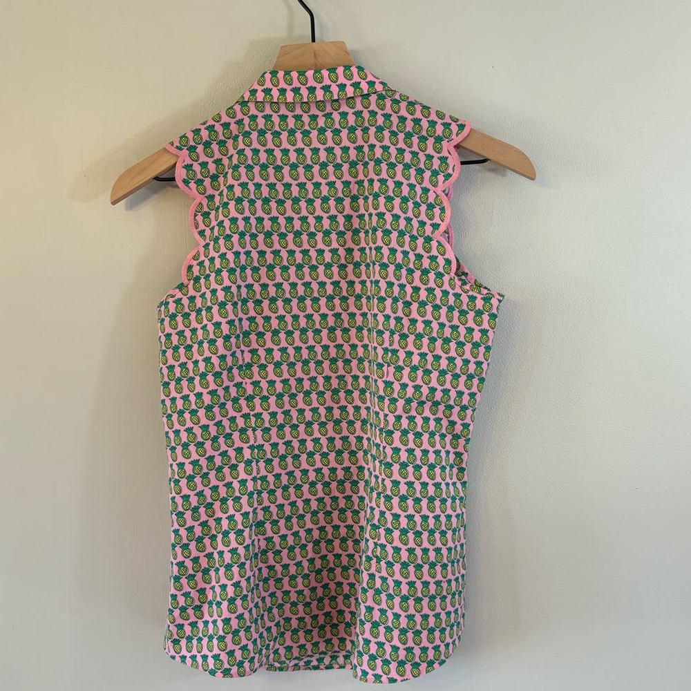 Talbots Sleeveless Button Up Collared Pineapple S… - image 5